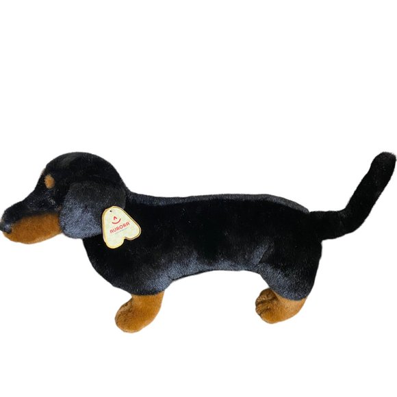 Aurora Sweet Pea Realistic Dachshund Dog Plush Stuffed Animal Lifelike 23" - Picture 1 of 16